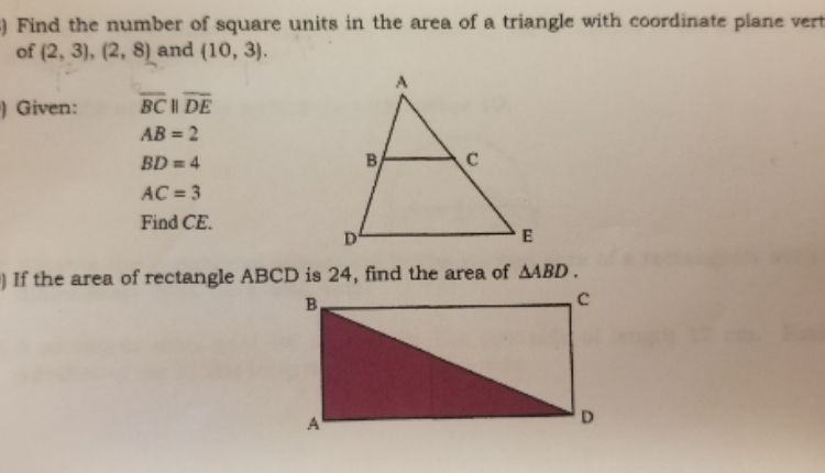 What Is The Area Of Triangle abc? 2.5 Square Units 3 Square Units 3.5 Square Units 4 Square Units